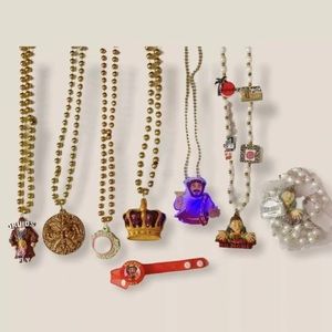 Lot of 8- New Orleans Mardi Gras ‘19 & ‘20 Beaded Necklaces & 1 Bracelet Throws